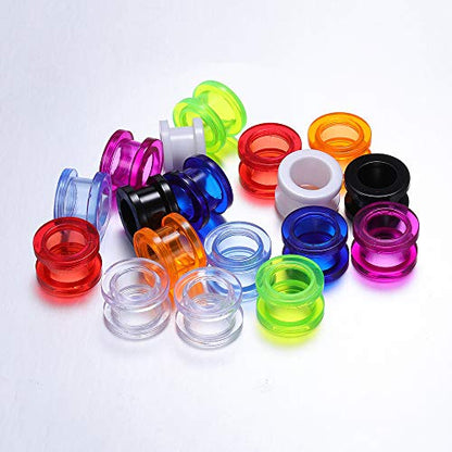 9 Pairs Clear UV Acrylic Screw Doble Flared Ear Plugs Tunnels Expander Ear Gauges Piercing - style: Gauge=4g(5mm)