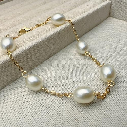 Anklet for Women Layered Anklets Women Double Heart Silver Bohemian Pearls Flat Chain Ankle Bracelet Charm Beaded Dainty Foot Jewelry Heart Charm Dainty Layer Anklets Trendy - color: Gold Pearl