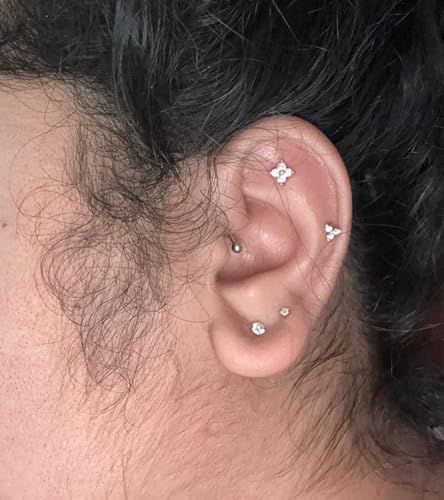 20g 16g Tragus Piercing Jewelry Helix Earrings Threadless Flat Back Earrings for Women Forward Helix Cartilage Earring Tragus Jewelry Medusa Labret Lip Piercing Jewelry Lip Studs 16 Gauge 8mm - color: B6 - threadless 16g 6mm - silver