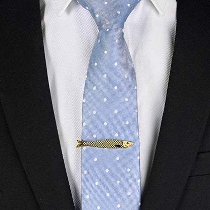 HAWSON 2 inch/ 2.2 inch Tie Clip for Men, Novelty Tie Bar Clip for Men and Boys, Interesting Tie Clip for Party - color: Gold Fish