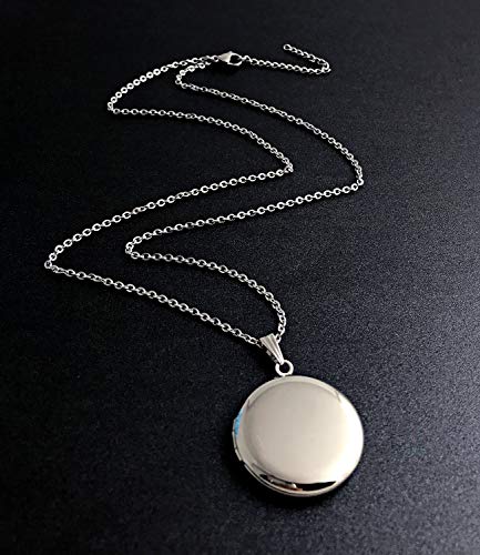 YOUFENG Round Locket Necklace that Holds Pictures Heart Circle Shape Lockets Gift for Jewelry - style: Circle locket