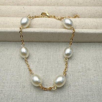 Anklet for Women Layered Anklets Women Double Heart Silver Bohemian Pearls Flat Chain Ankle Bracelet Charm Beaded Dainty Foot Jewelry Heart Charm Dainty Layer Anklets Trendy - color: Gold Pearl
