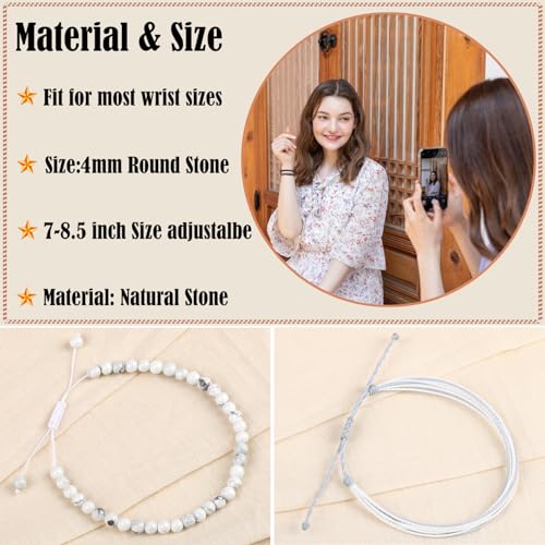 LPBeads Handmade Size Adjustable Natural Stone Bracelet