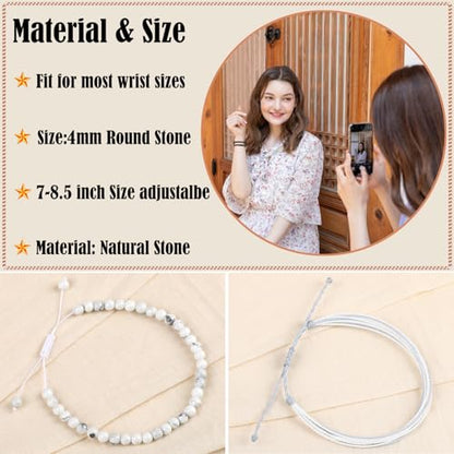 LPBeads Handmade Size Adjustable Natural Stone Bracelet
