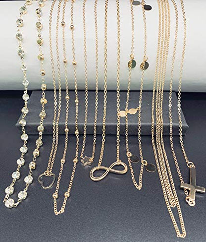 4-8Pcs Sexy Body Chain Belly Waist Chain Necklace Summer Beach Bikini Bra Body Jewelry for Women Gold Tone - style: A2:8pcs, Gold Tone