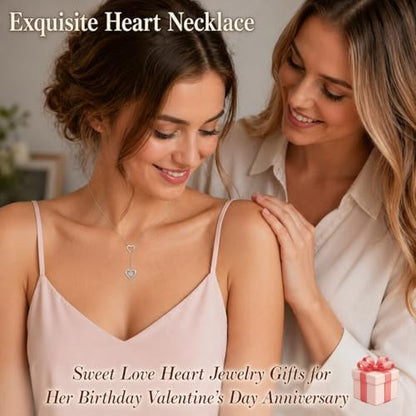 YYB Y Necklace Infinity/Heart/Cross/Faith Pendant Lariat Necklace for Women Drop Necklaces Christian Jewelry Birthday Anniversary Mothers Day Gifts for Mom Sister Girlfriend - color: Heart Necklace