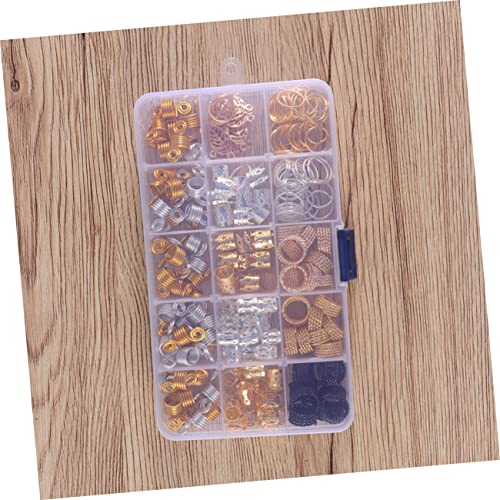 Dreadlocks Metal Hair Cuffs Aluminum Hair Coil Extensions Braiding Beads Set Adjustable for Styling