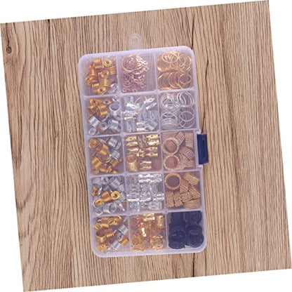 Dreadlocks Metal Hair Cuffs Aluminum Hair Coil Extensions Braiding Beads Set Adjustable for Styling