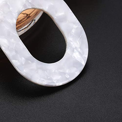 Acrylic Earrings For Women Statement Geometric Earrings Resin Acetate Drop Dangle Earrings Mottled Hoop Earrings Fashion Jewelry - color: B:White