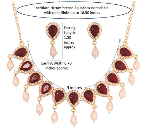 Touchstone Indian Bollywood Traditional Craftsmanship Mughal Designer Jewelry Wedding Necklace Set in Antique Gold Or White Tone for Women. - style: Ethnic