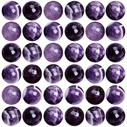 Natural Stone Beads 100pcs 8mm Amethyst Round Genuine Real Stone Beading Loose Gemstone Hole Size 1mm DIY Charm Smooth Beads for Bracelet Necklace Earrings Jewelry Making (Amethyst) - color: Amethyst Purple, size: 8mm