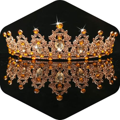Kamirola - Queen Crown and Tiaras Princess Crown for Women Crystal Headbands for Bridal, Princess for Wedding and Party - color: KC gold