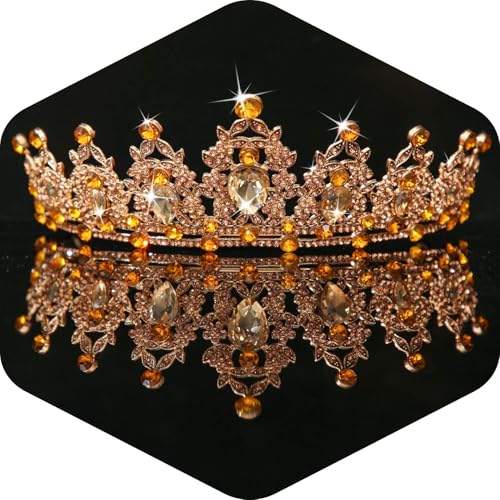 Kamirola - Queen Crown and Tiaras Princess Crown for Women Crystal Headbands for Bridal, Princess for Wedding and Party - color: KC gold