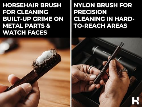 Holme & Hadfield Luxury Watch Cleaning Kit - Brushes, Cloths & Leather Care