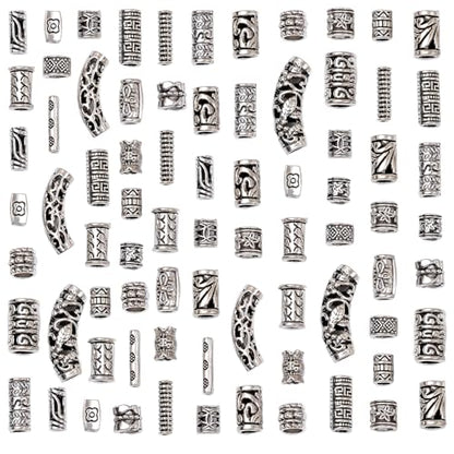 stino Silver Metal Tube Spacer Beads for Jewelry Making, Bracelet Earrings Necklace Findings & Supplies 512 (Tube （70Pcs）) - color: Tube （70Pcs）