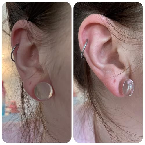 6G-30MM Solid Acyrylic Gauges for Ear Saddle Plugs Gauges Tunnel Expanders Stretcher Double Flared Flesh Piercings Body Jewelry Set for Women Men - color: Clear:2G = 6mm.