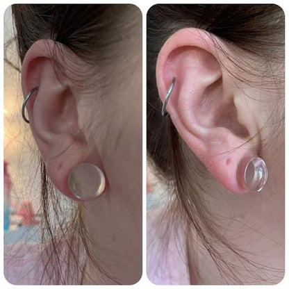 6G-30MM Solid Acyrylic Gauges for Ear Saddle Plugs Gauges Tunnel Expanders Stretcher Double Flared Flesh Piercings Body Jewelry Set for Women Men - color: Clear:0G = 8mm.