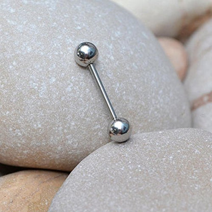 Briana Williams 14G Straight Barbell Tongue Rings for Women Stainless Steel Tongue Piercing Jewelry 12-18mm Bar Length for Nipple Rings Nipplerings Piercing - style: Style A -18mm bar