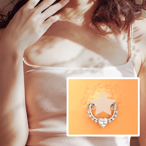 Melighting 14G Star Nipple Rings Steel 316L Nipple Piercing Jewelry Clear CZ Nipple Bars Clicker Nipple Barbell For Women Men 14mm