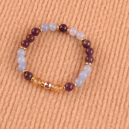 KSQS Healing Stone Bead Bracelet for Women, Natural Gemstones Balance Protection Bracelet, Spiritual Crystal Beads Bracelet Anxiety Relief with Meaning Card - color: Strength