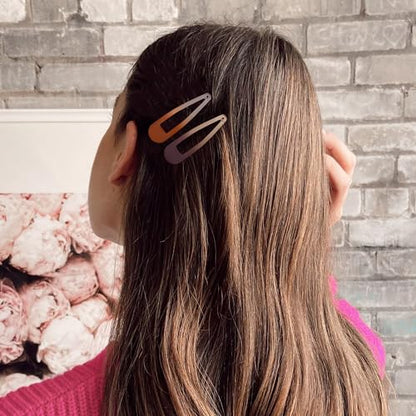 48 PCS Small Metal Barrettes For Women Non Slip Water Drop Snap Clips For Thick Thin Fine Hair Classic Accessories,Pink Purple Brown Blue Green,1.97 x 0.5 In - color: Pink Purple Brown Blue Green