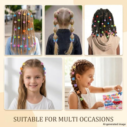 Rosvia Hair Accessories for Girls, 232 Pcs Mini Hair Clips Set with Small Claw Clips Elastic Hair Ties Rubber Bands Butterfly Hair Clips with Organizer Box for Toddler, Kids