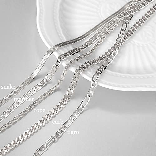 DEARMAY Gold Anklets for Women Waterproof | Non Tarnish14K Gold Plated Ankle Bracelets Set Stack, Summer Beach Jewelry Gifts for Vacation - color: Silver Anklet-B