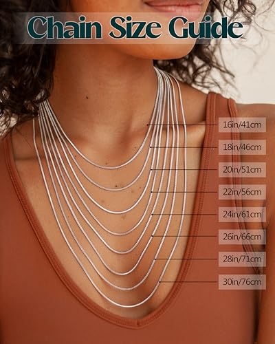 YADOCA Silver Stainless Steel Necklace for Women Non Tarnish - 1mm Thin & Strong Silver Chain Necklace 3Pcs Hypoallergenic Waterproof Summer Beach Jewelry Gift Size 16 18 20 22 24 28 30 Inches