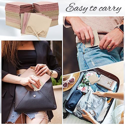 120 Pcs Microfiber Jewelry Pouch 8 x 8cm Jewelry Packaging Bag Gift Bow Tie Bracelet with Cleaning Cloth(Multicolor) - color: Multicolor