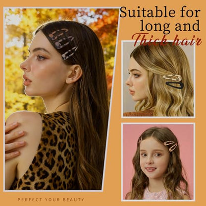 Teenitor Hair Barrettes Matte Snap Hair Clips, 24Pcs Hair Barrettes For Women Girls, 2 Inch 6 Colors