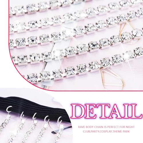 REETAN Thigh Garter Belt Rhinestone Leg Chain for Women - style: Style A-Silver