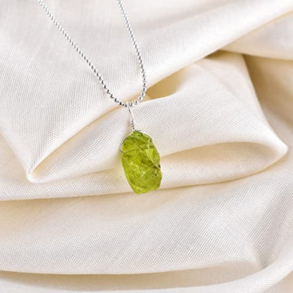 Natural Gemstones Pendant Necklace, Rough Stones, Silver Plated, Chakra Healing Crystals, Handmade, Wedding, Birthday, Minimalist, Jewelry for Women