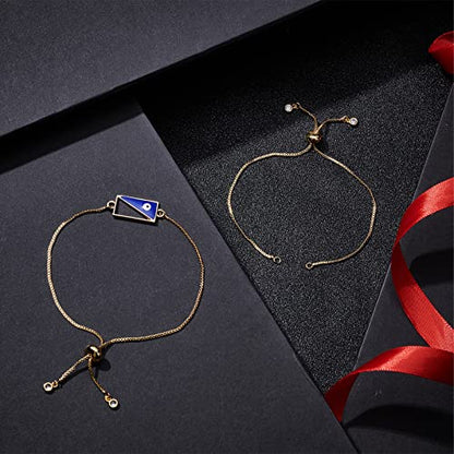 SUNNYCLUE 1 Box 10Pcs Brass Slider Chain 9" Adjustable Slider Chain Bracelet Round Box Chain Slider Extender Chains with Rhinestone Ball Ends for Women - color: Golden Box Chain, Rhinestone End