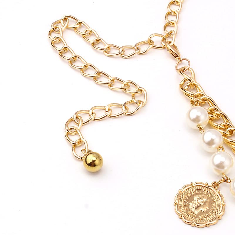 Pirate Waist Chain for Women Multilayer Metal Waist Chain Belt Adjustable Long Belt Body Belly Chain Boho Layered Coin Waist Chain Pirate Costume Women Men Jewellery - style: Style-E