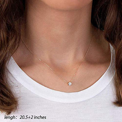 Turandoss Gold Layered Necklaces for Women - 14K Gold Plated Handmade Multilayer Bar Pearls Coin Disc Moon Butterfly Medallion Adjustable Dainty Layered Choker Necklaces for Women Jewelry - style: 3 Layered Necklace - Curved Bar&CZ&Circle Lariat