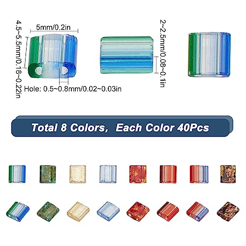SUNNYCLUE 1 Box 320Pcs 8 Style 5 * 5mm Tila Beads Flat Square 2-Hole Glass Seed Opaque Spacer Loose Beads for Multi-Strand Jewelry Making DIY Craft Bracelet Necklace Earrings Embroidery - color: 320pcs 8 Styles Antique Style Glass Beads