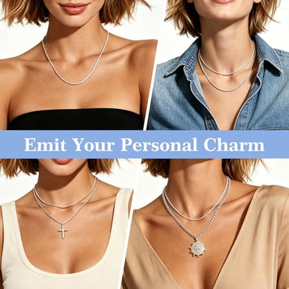 18k Gold Plated Sterling Silver Snake chain Necklace for Women, 925 Silver 1.5mm Cable Snake chain Necklace Thin & Dainty & Sturdy Wear Special Occasions & Gifts,14/16/17/18/20/22/24 Inches - color: Shiny Silver, size: 22 Inch
