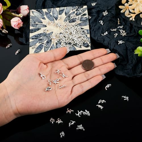 Craftdady Letter Charms Capital Pendants Mixed A-Z Initial Letter Number Charms DIY Bracelet Necklace Pendants for Jewelry Making, Gold, Antique Silver, Platinum - color: Antique Silver