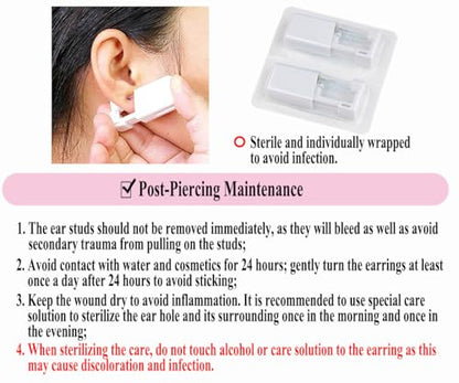 VitaCool Ear Piercing Kit Disposable Ear Piercing Gun with 2+3+4mm Stud | with Silver Ball Sterile Studs Easy and Safe Earring Self for Yourself Use at Home(Silver Ball Pattern 234mm)