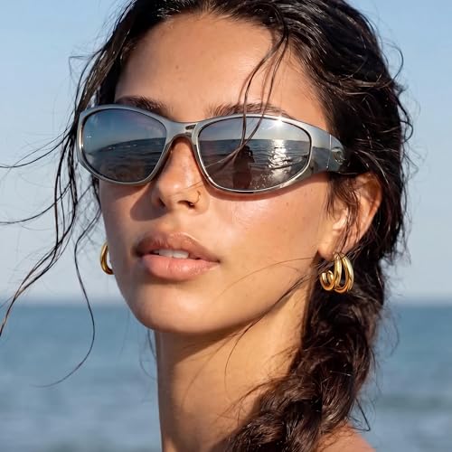 Necocy Chunky Gold Hoop Earrings for Women Non Tarnish, 14k Gold Plated Thick Triple Hoop Earrings Hypoallergenic Trendy Hoops Dainty Jewelry Gifts for Women - style: simple Double C Hoop