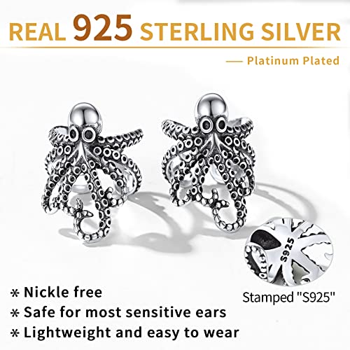 ChicSilver 925 Sterling Silver Ear Cuffs Non-Piercing Cartilage Earrings: Various Styles, Conch Cuffs (with Gift Box) - style: D: Octopus Cuff