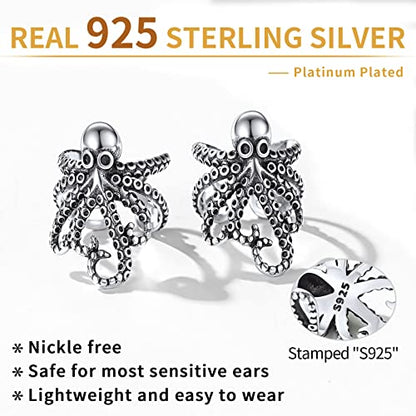 ChicSilver 925 Sterling Silver Ear Cuffs Non-Piercing Cartilage Earrings: Various Styles, Conch Cuffs (with Gift Box) - style: D: Octopus Cuff