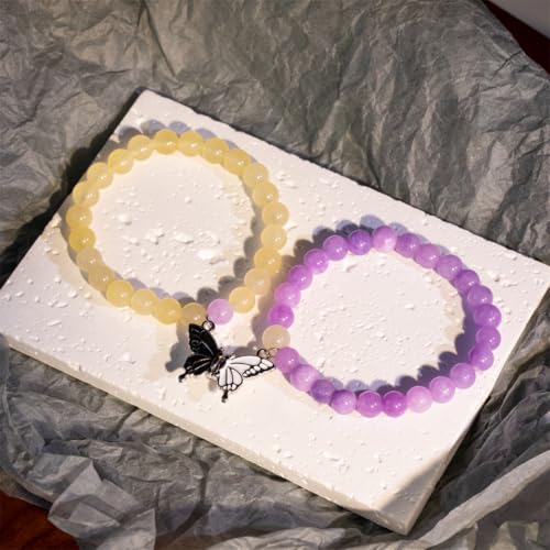 YGLINE Tree of Life Yoga Healing Stone Bracelets,Multilayer Lotus Chakra Stone Reiki Bracelet Sets,Anxiety Crystal Natural Stone,for Women Stress Relief - color: butterfly 2