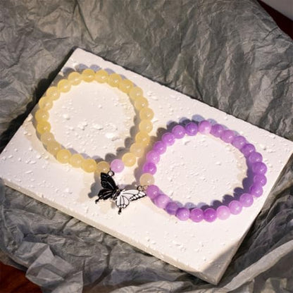 YGLINE Tree of Life Yoga Healing Stone Bracelets,Multilayer Lotus Chakra Stone Reiki Bracelet Sets,Anxiety Crystal Natural Stone,for Women Stress Relief - color: butterfly 2
