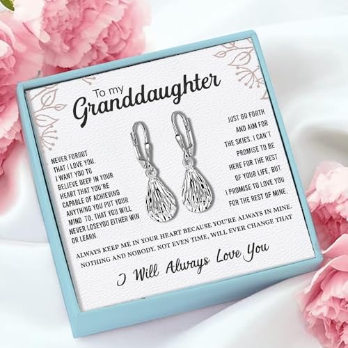 LeCalla 925 Sterling Silver Leverback Drop Earrings | Lightweight Italian Teardrop Dangle Earring for Women - color: Oval Shape Drop with Customized Card