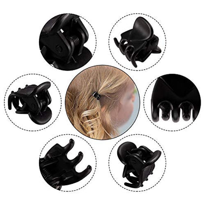 YOHAMA 36 PCS Black Mini Hair Claw Clips Great for Design Kids and Adult Hairstyles Decoration Buns, Pining Bangs Strong Grip Multifunction Clamp Clips. | Multifunction Durable Small Hair Clips, Women Girl Fixed Messy Bun, Design Hairstyles, Non-Pulling o