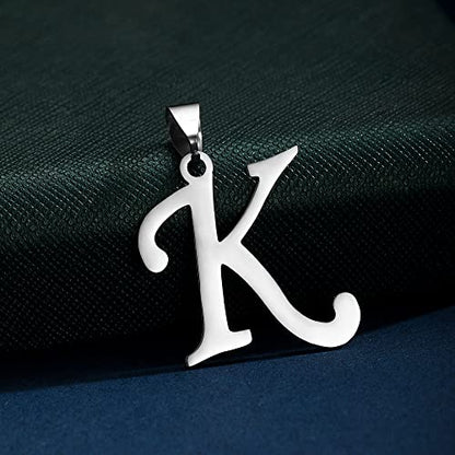 Stainless Steel Initial Letter Connector Charms Alphabet Pendant Diy Craft for Jewelry Making Necklaces Bracelets Keychain - color: Stainless Steel K