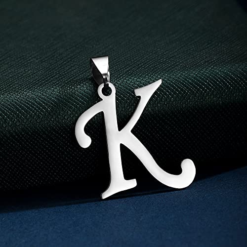 Stainless Steel Initial Letter Connector Charms Alphabet Pendant Diy Craft for Jewelry Making Necklaces Bracelets Keychain - color: Stainless Steel K