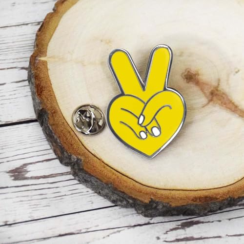 Inspirational Enamel Pin by LifeBeats | Cute Pin for Clothes, Jackets, Hats, Bags, and Lanyards | Hat Pin Comes with a Greeting Card | Lapel Pin with Sturdy Backing - style: Peace Heart