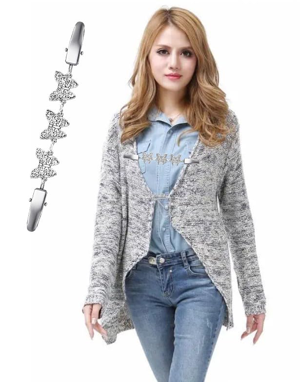3 Styles Vintage Shirts Dresses Shawl Clips for Women Girls Retro Cardigan Collar Clips Brooch for Clothing - style: Style 1
